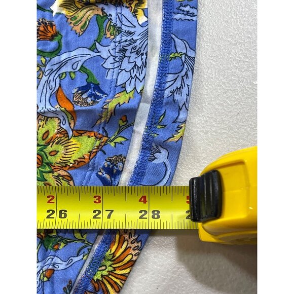 JW Collection Size L Blue Floral Print Rayon Knit Top Short Sleeve - Picture 6 of 9